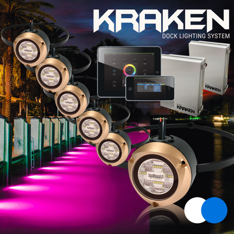 Lumitec Kraken Underwater Dock Light System - Full Kit with six  Lights
Blue white led