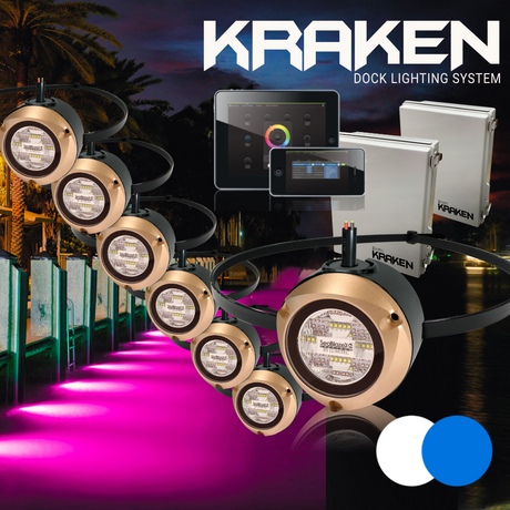 Lumitec Kraken Underwater Dock Light System - Full Kit with 7  Lights
blue white led