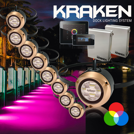 Lumitec Kraken Underwater Dock Light System - Full Kit with 9 Lights
RGBW