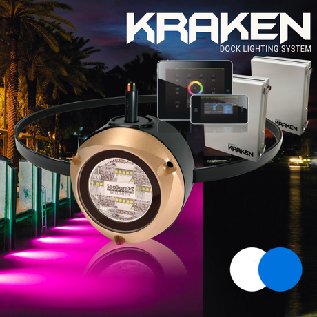 Lumitec Kraken Underwater Dock Light System - Full Kit with 1  Light
Blue white  led