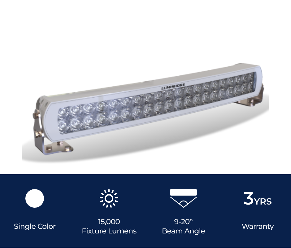 Lumishore 20" Single Color Light Bar - White product features