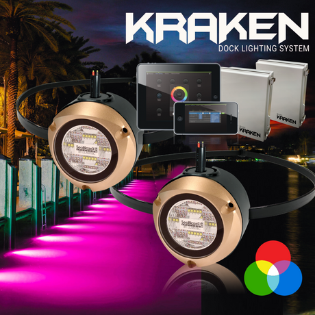 Lumitec Kraken Underwater Dock Light System - Full Kit with 2 Lights
RGBW