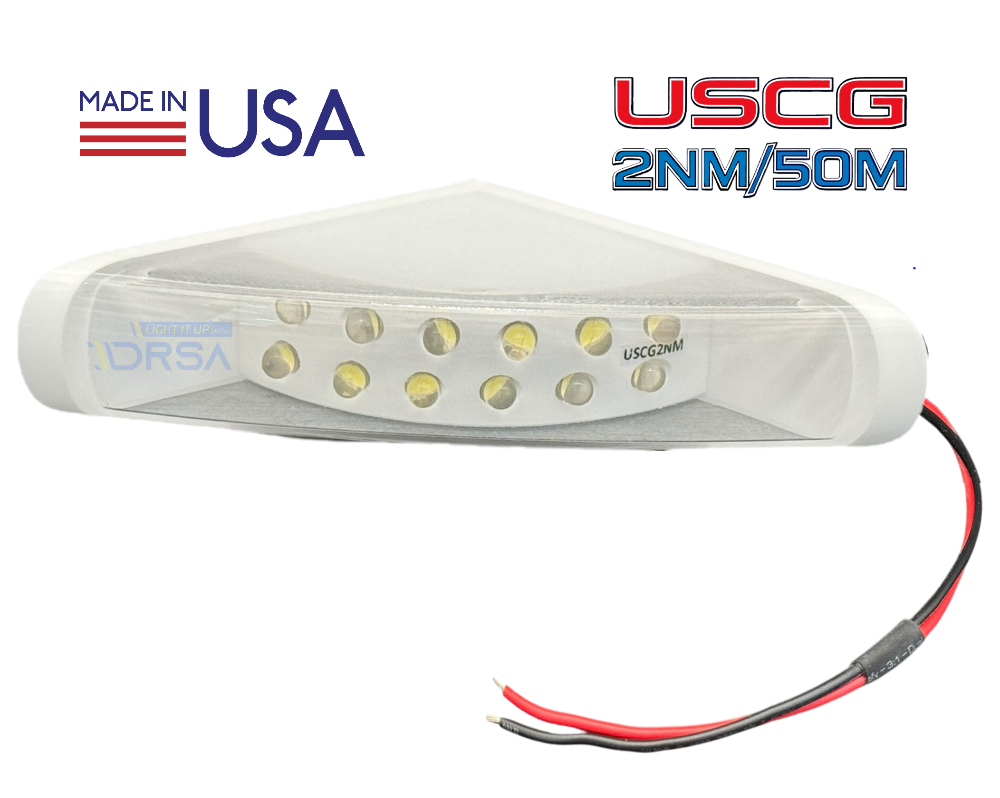 SI Flush Mount LED Navigation Light – Starboard no background made in usa 2nm/50M  nav stern white