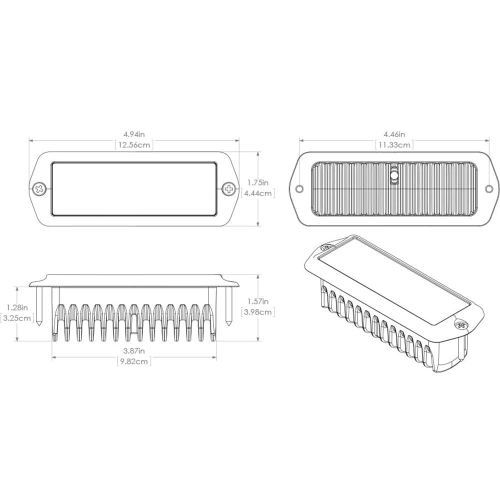 CapriLT LED Flood Light in white finish, featuring a compact, durable design instelation diagram