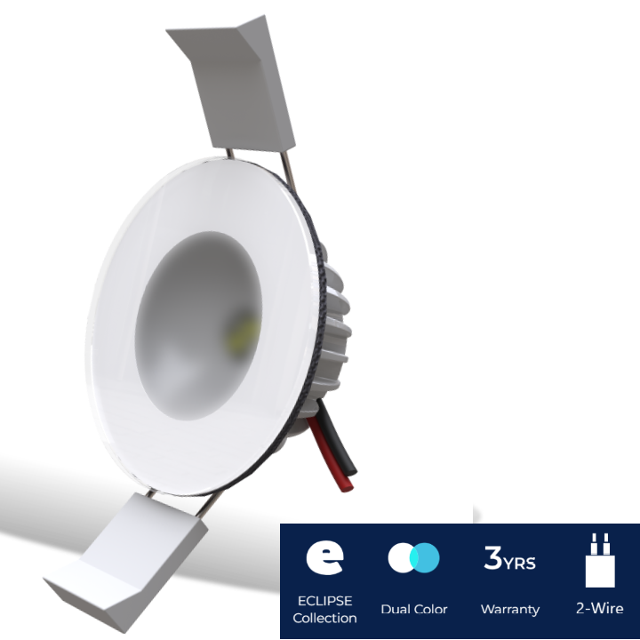 Lumishore - ECLIPSE Downlight DL55  White no background with product specs