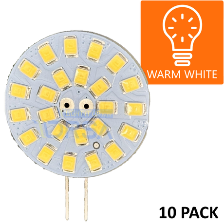 G4 Side Pin LED Replacement Bulb – 2W warm white 10 pack