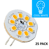 G4 Back Pin LED Replacement Bulb 1.5W NO back ground cool whitw 25 pack