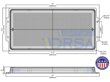 Pacific G3 Low Profile LED Engine Room Light size diagram profiles 