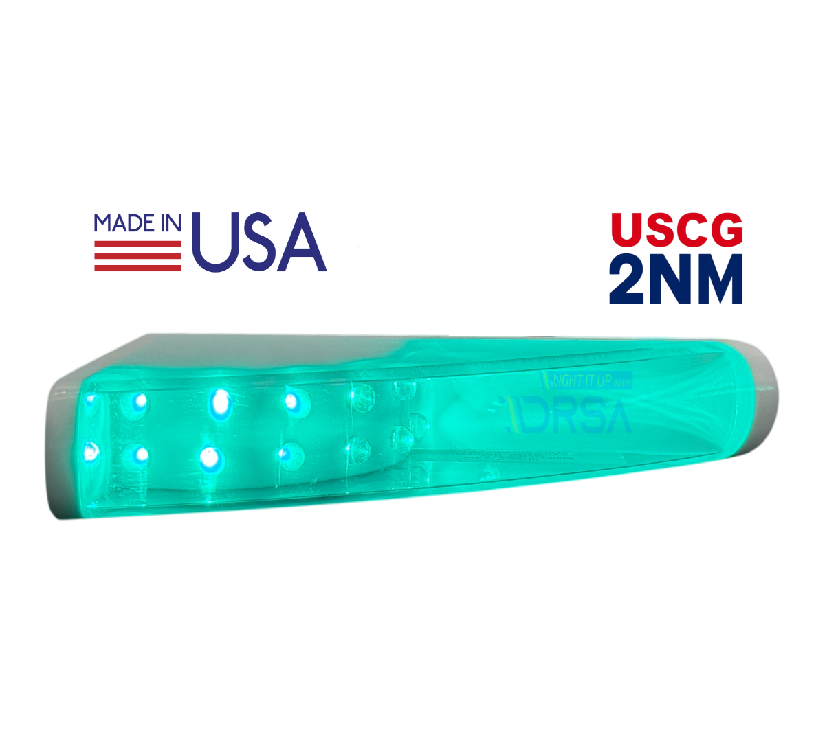 SI Flush Mount LED Navigation Light – Starboard/Green no background