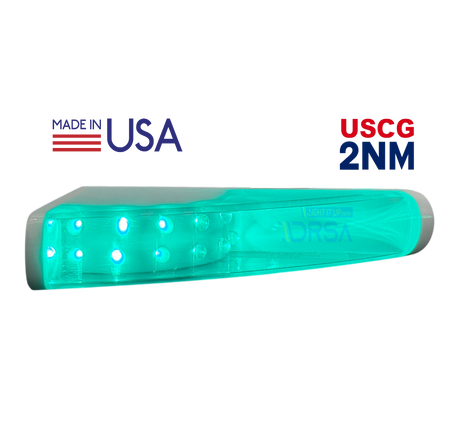 SI Flush Mount LED Navigation Light – Starboard/Green no background