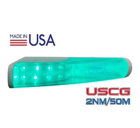 SI Flush Mount LED Navigation Light – Starboard/Green no background