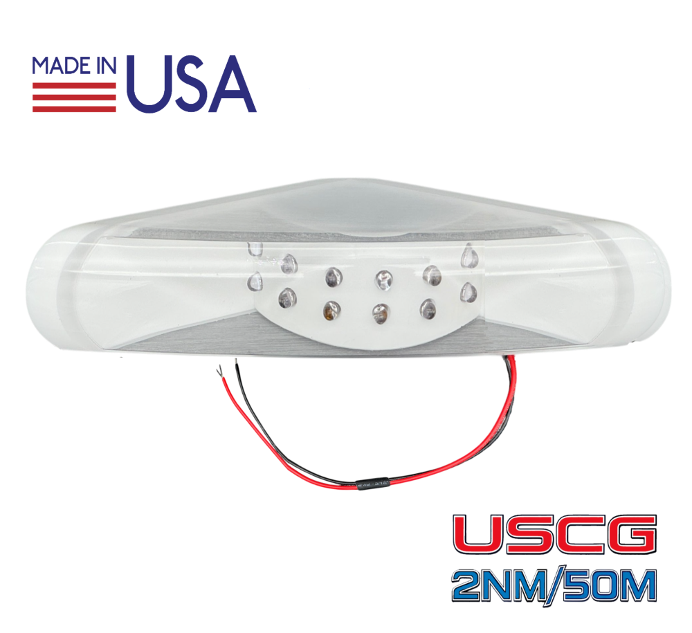 SI Flush Mount LED Navigation Light – SI PBT-G Stern light no background with wire made in usA