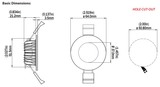 Limishore - ECLIPSE Downlight DL55 - White+RGB product diamantions diagram