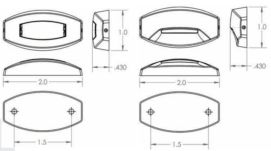 Slim modern LED light with RGBW color options product diagram