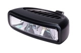 Caprera3 Bracket Mount LED Flood Light with Spectrum RGBW, compact white housing side view in black finish.

