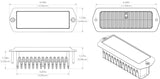 Capri2 Flush Mount LED Flood Light in white and red diagram
