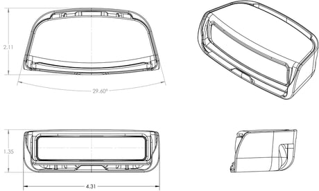 Corsica Inset LED Flood Light with Spectrum Halo sleek molded design for marine hardtops white finish instelation diagram