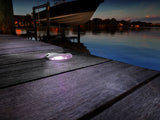 Scallop Pathway Light isdesigned for docks and pathways stainless finish at night on dock