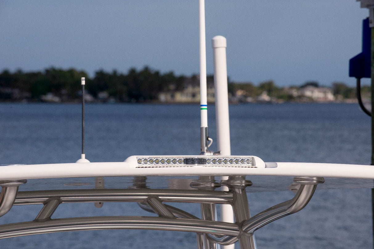 Contour LED Anchor Light with 12" shaft installed on hardtop in black