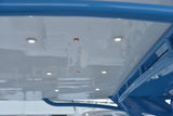 Orbit Flush Mount LED Down Light in white, red, blue, and purple color options installed on centerconsole hardtop 