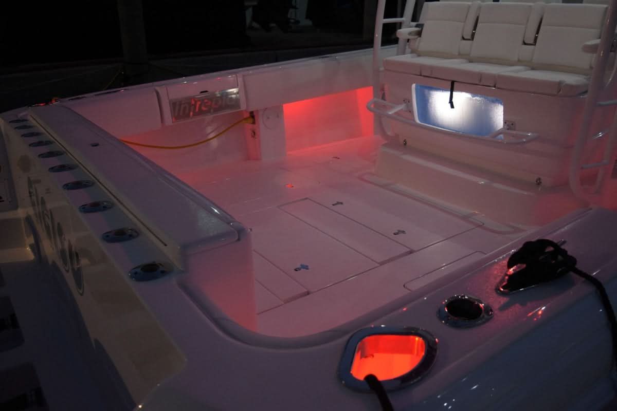 Lumitec - Courtesy & Livewell Light installed on center console