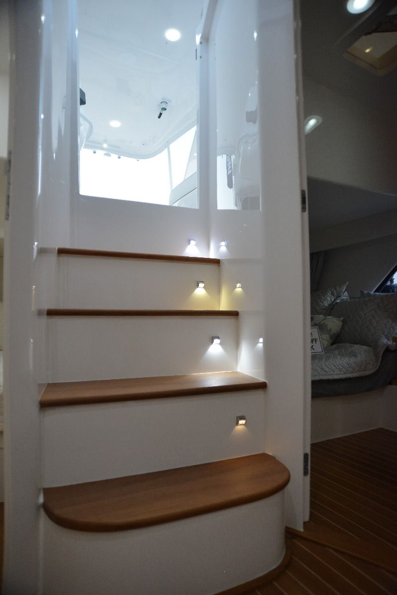 Lumitec - Andros LED Courtesy Light lighting teak steps on yacht