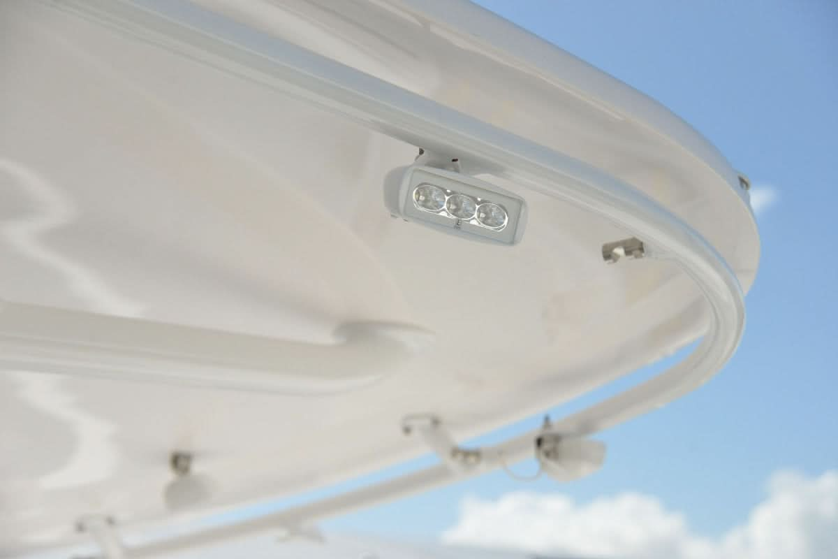 Lumitec - CapreraLT Bracket Mount LED Flood Light installed on center console hardtop