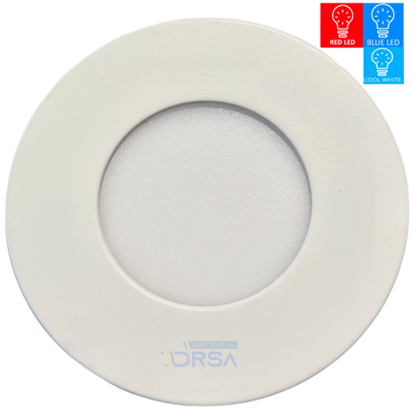 Energy-efficient ML-4 RED BLUE COOLWHITE LED recessed downlight designed to replace 90mm white fixture  
