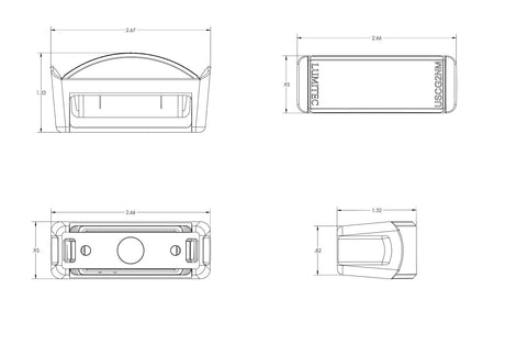 Contour Inset Navigation Light - Port Red, USCG-approved, with seamless design for marine tops and arches instelation diagram