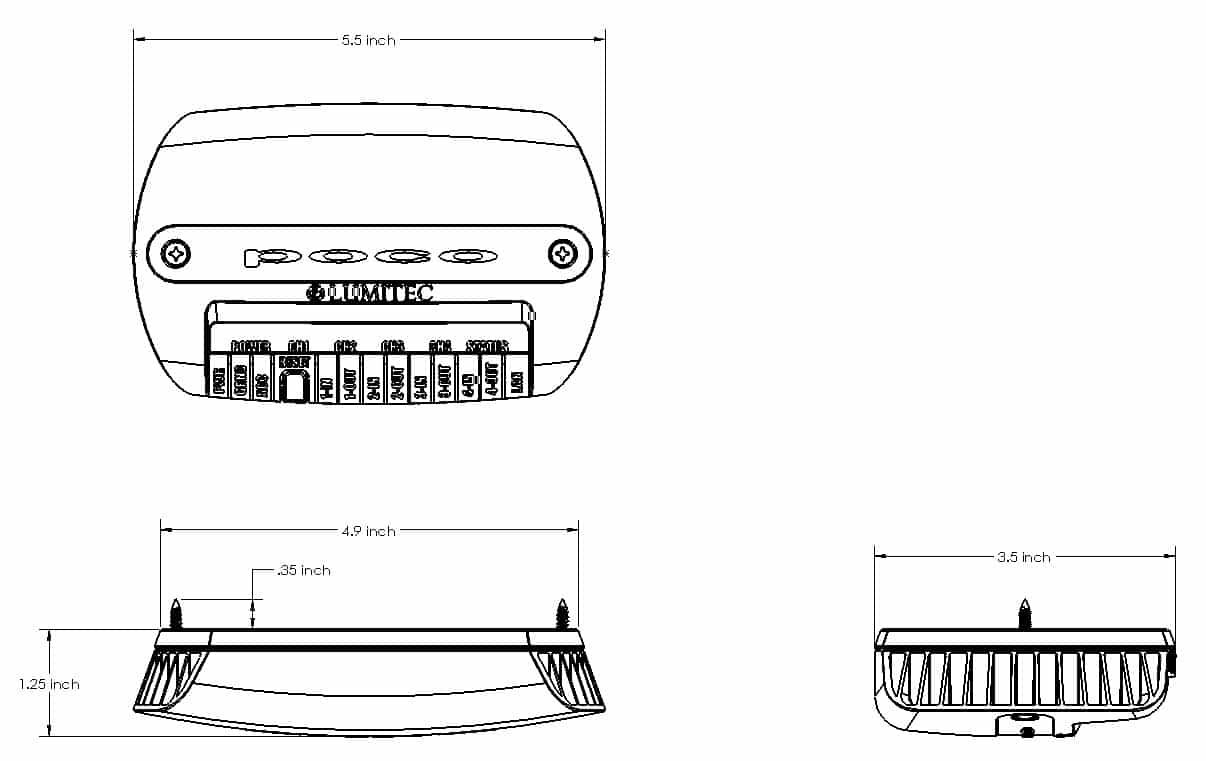 Poco 3 Digital Lighting Control Module, compact and sealed, offering advanced on-board lighting control install diagram.