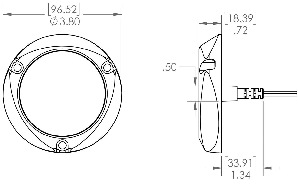 SeaBlaze Quattro Spectrum underwater light marine-grade bronze housing installation diagram