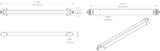 Rail2 12ich LED utility light, high output, warm white or 3-color options, water-sealed install diagram