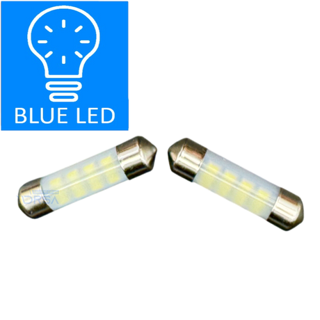 Energy-efficient SV8 Festoon blue LED bulb for DRSA Bimini courtesy lights
