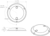 lumitec Touch Dome LED Light in white/blue output, featuring Optical Field Sense technology diagram