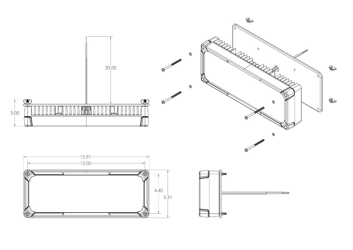 Maxillume tr150 LED Flood Light - Flood
SKU 101415
Rugged, reliable instelation diagram