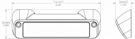 Perimeter LED flood light, 1,000+ lumens, wide beam, versatile for marine, dock, and land install diagram